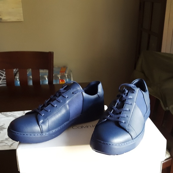 Men's Calvin Klein leather sneakers BNIB - Picture 3 of 7